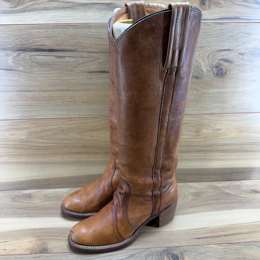 Frye Cognac Tan Leather Knee-High Riding Boots - Picture 3 of 14
